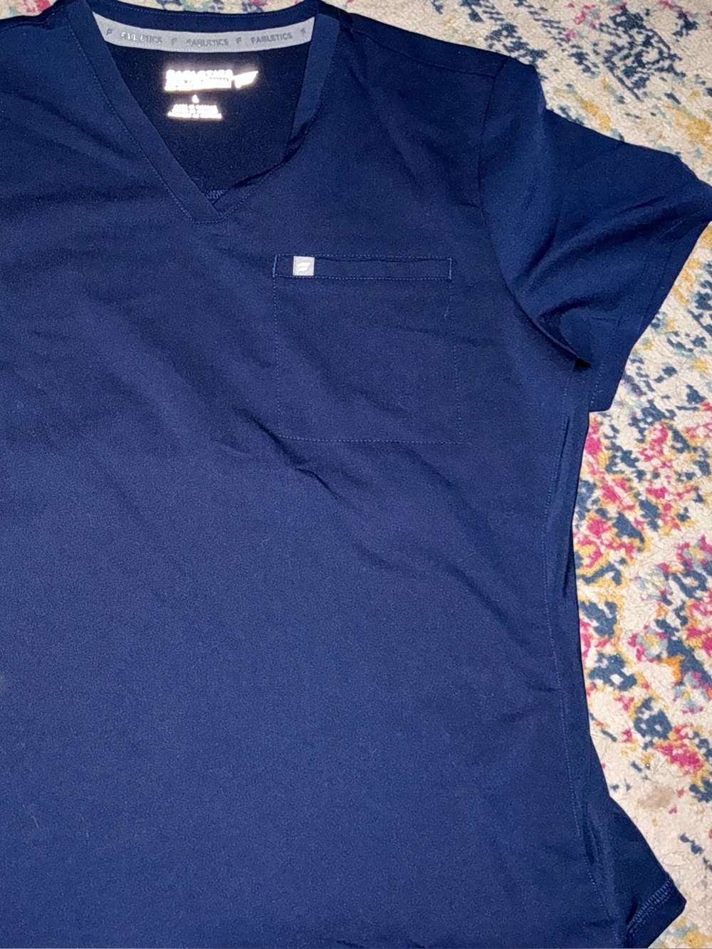 fabletics large navy scrub top Short sleeve Navy